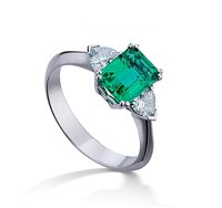 Ringe X-Diamond Dame in Weißgold Smeraldo sintetico 1.6 Ct XDACL091DS750 - XDACL091DS750